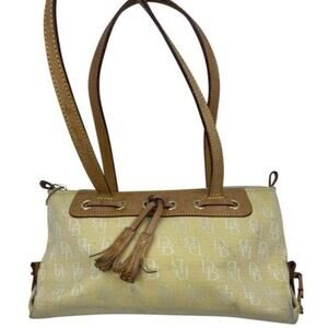 dooney and bourke fabric medium size yellow tan fa